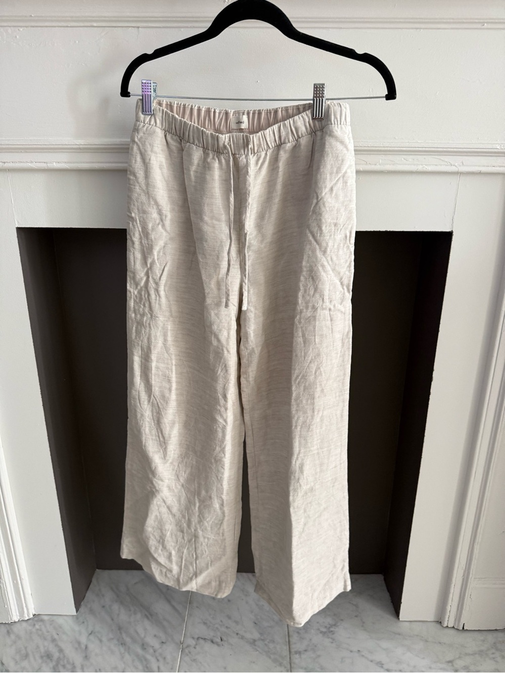 Wilfred Cream Wide-Leg Drawstring Pants